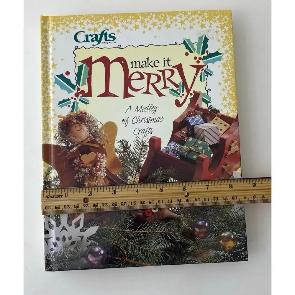 Make It Merry & Joy To The World- Lot Of 2 VTG Christmas Crafts Books -Hardcover